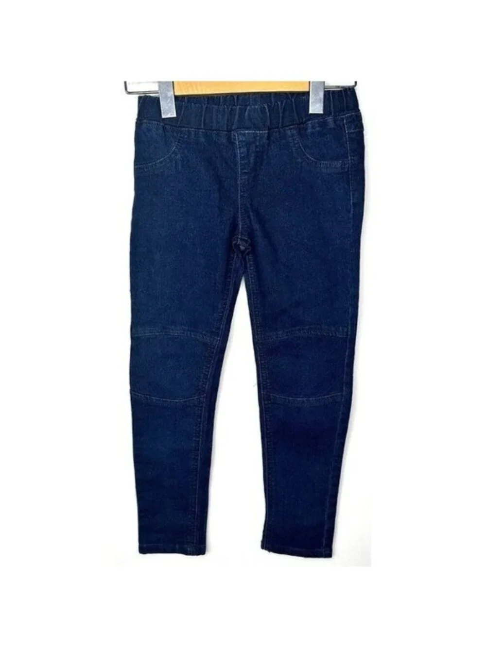 Pumpkin Patch Jeggings Girls 7 Blue Moto Stretch Denim Pull On Elastic Waist